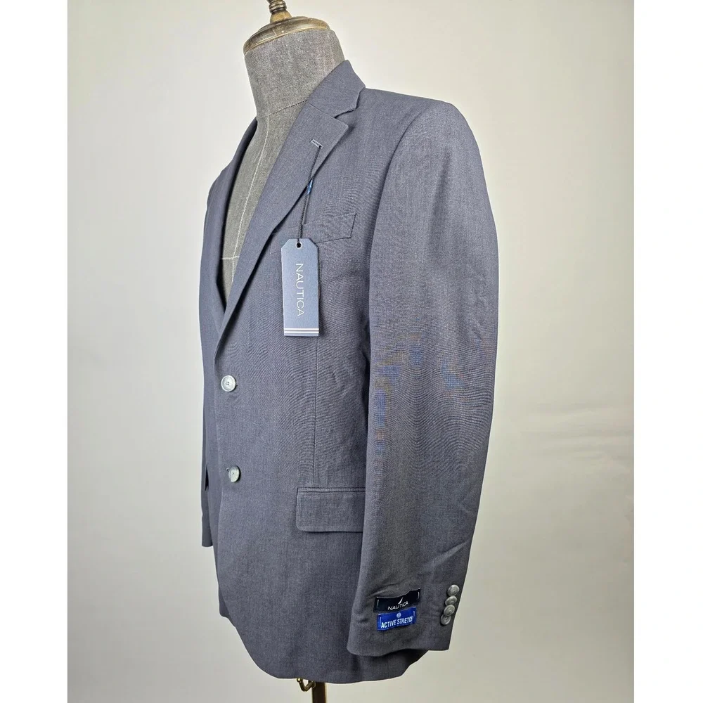 Nautica 2 Piece Suit Mens Chest 36R Pants‎ 30Wx30L Charcoal Modern Fit NWT